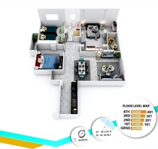 114m² 3-Zimmer-Wohnung 3. Stock City Market Str.